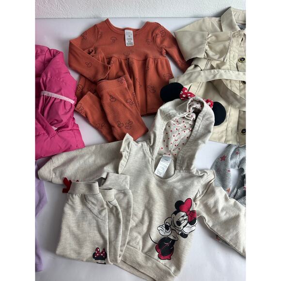 Baby Girl's Clothing Lot Size 12 months Winter Coats Clothes Disney Bundle 10 pc - Picture 2 of 9